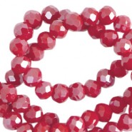 Top Glas Facett Glasschliffperlen 8x6mm rondellen Tamale red-pearl shine coating